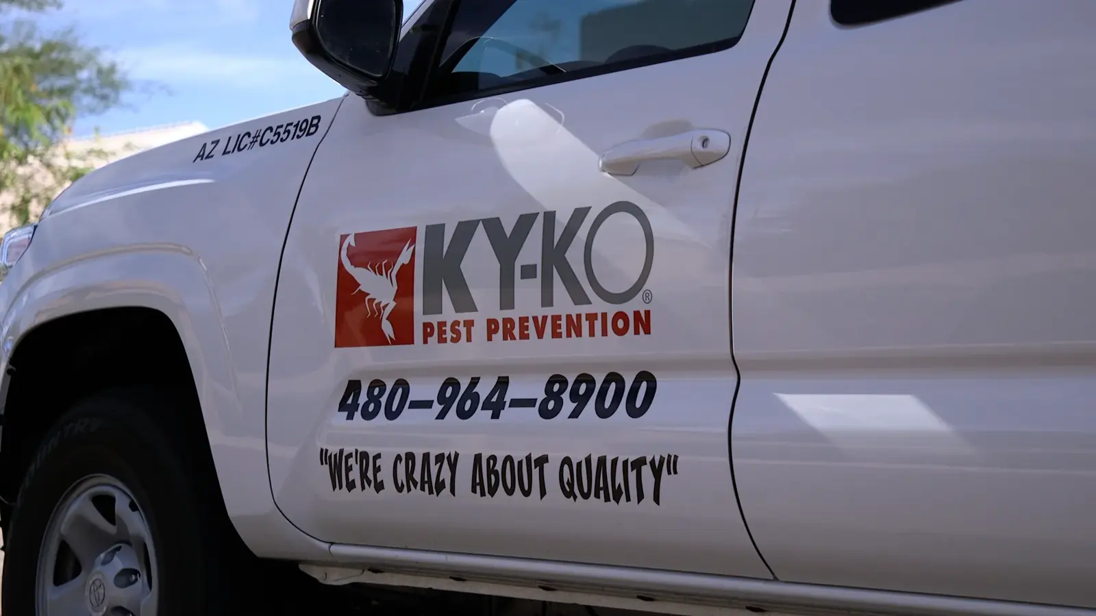 KY-KO truck door with logo and phone number