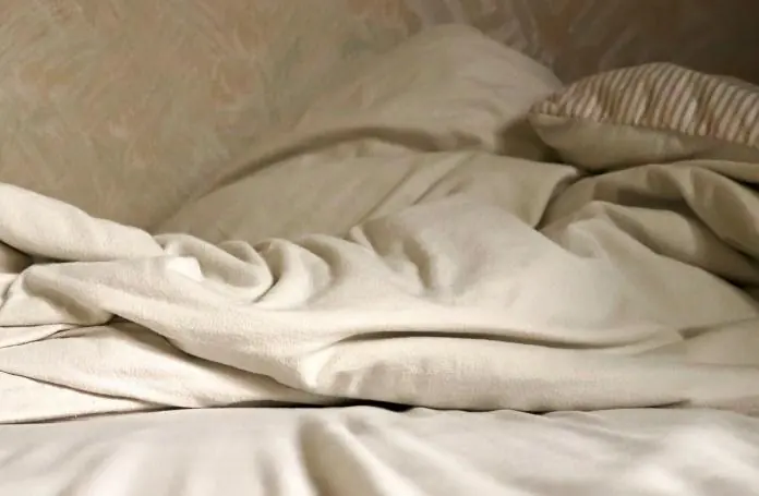 Unmade bed sheets